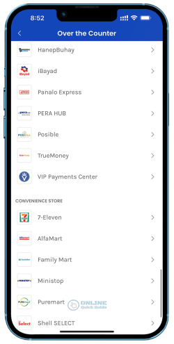 7. GCash - Cashin - Over the Counter