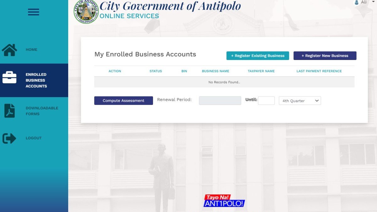Antipolo City Online Services: How to pay Business Permit online