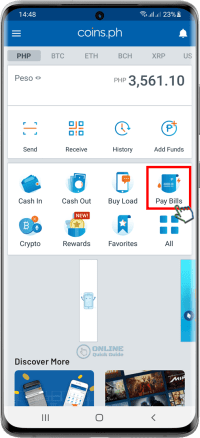 STEP 1. Tap Pay Bills icon.