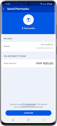 STEP 4. Confirm details and tap SEND  button.