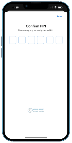 STEP 5. Retype to confirm PIN.