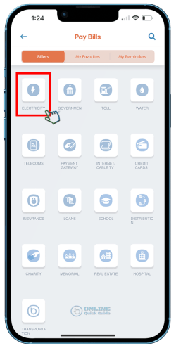STEP 2. From categories, select Electricity.