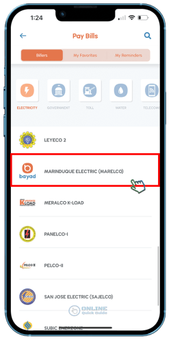 STEP 3. Choose MARINDUQUE ELECTRIC (MARELCO) from the list..