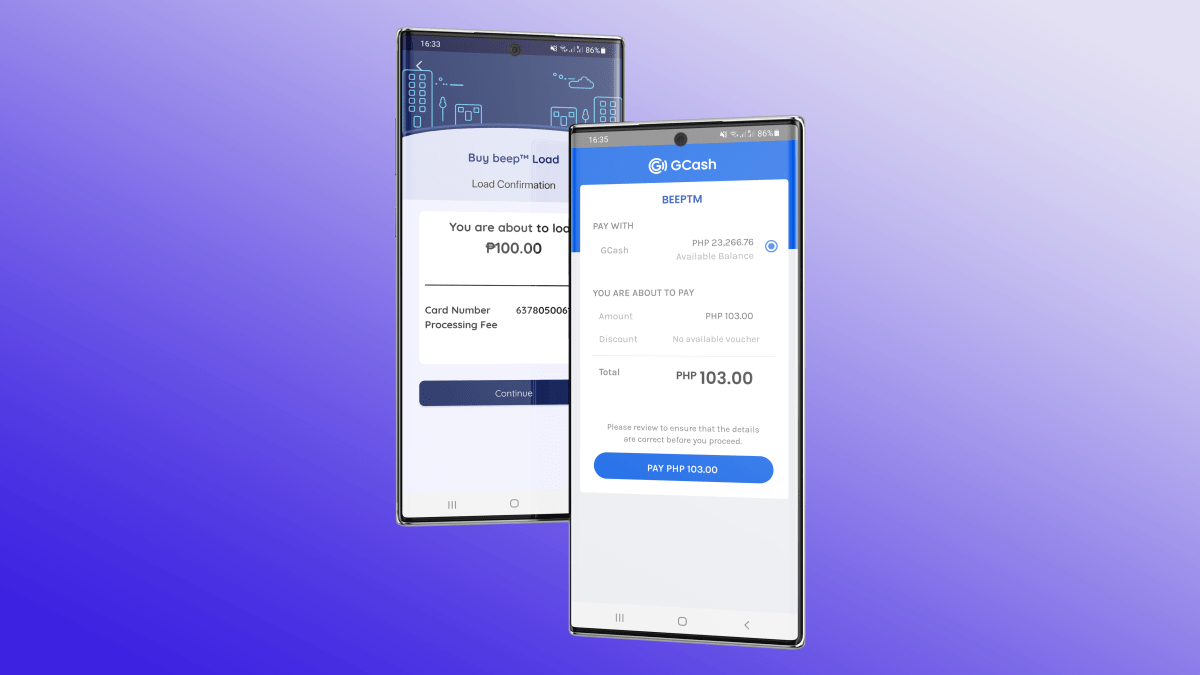 How to reload Beep™ card online using GCash account