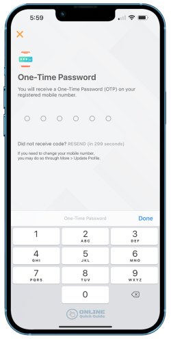 STEP 8. Input the OTP sent to your registered mobile number.
