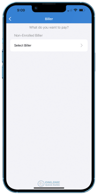 STEP 4. Tap the Select Biller button.