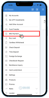 STEP 1. Tap the Bills Payment