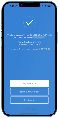 STEP 10. A notification that the payment is successful.