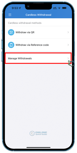 STEP 2. Tap the Manage Withdrawals button.