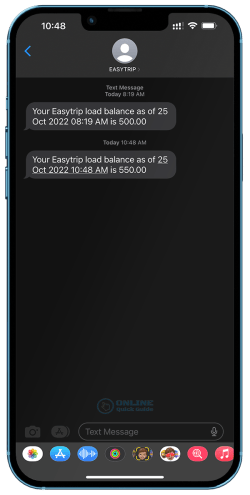 11. Easytrip Account Balance via SMS