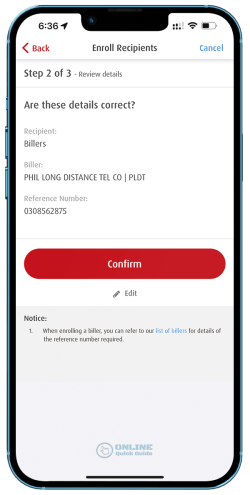 STEP 6. Review details and confirm.