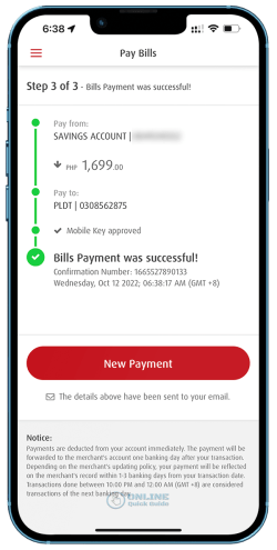 STEP 7. Bills payment has been successful.