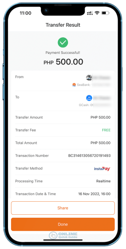 Seabank GCash fund transfer