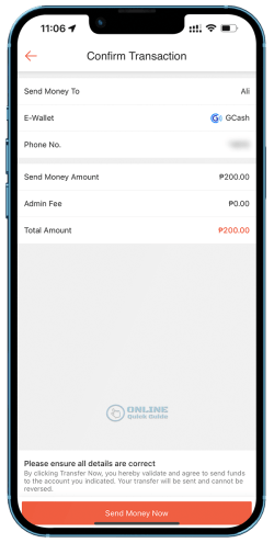 ShopeePay to GCash fund transfer