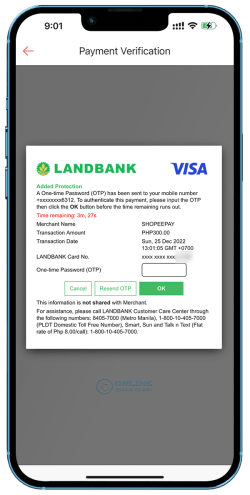 9. Add LandBank Debit Card to ShopeePay