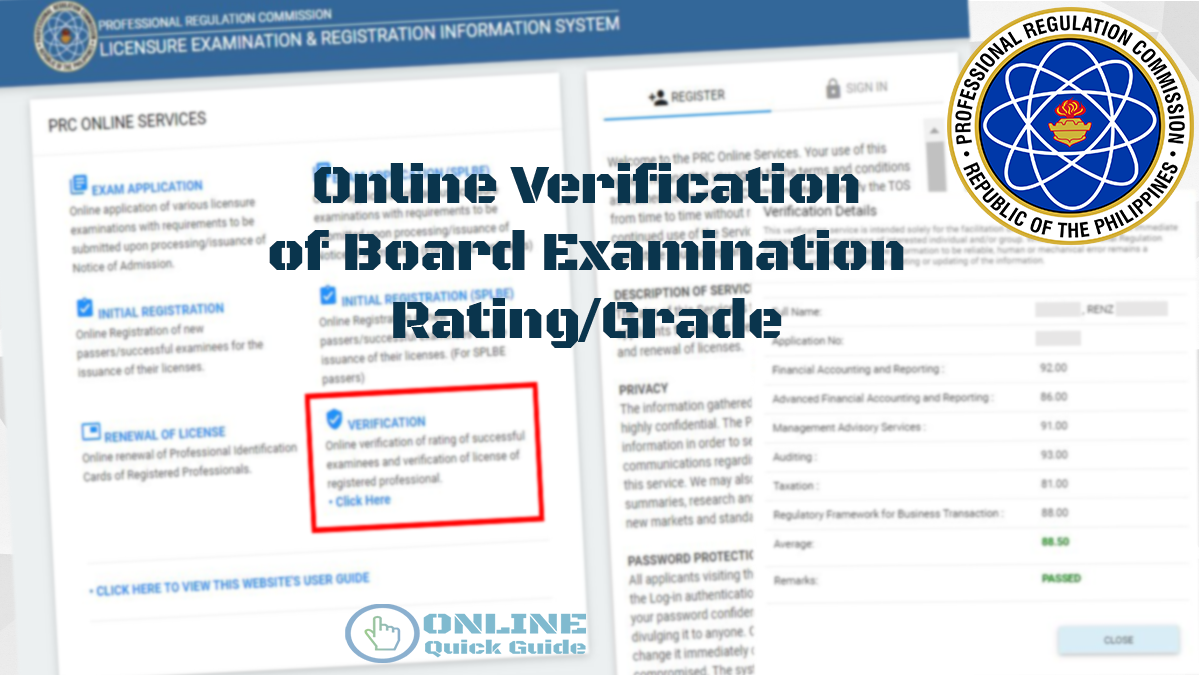 Updated 2023 How to verify your PRC board examination rating/grades