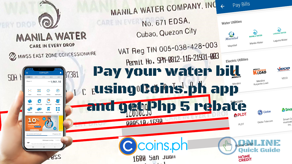 How To Pay Manila Water And Other Utility Bills Using Coins Ph Mobile App Online Quick Guide