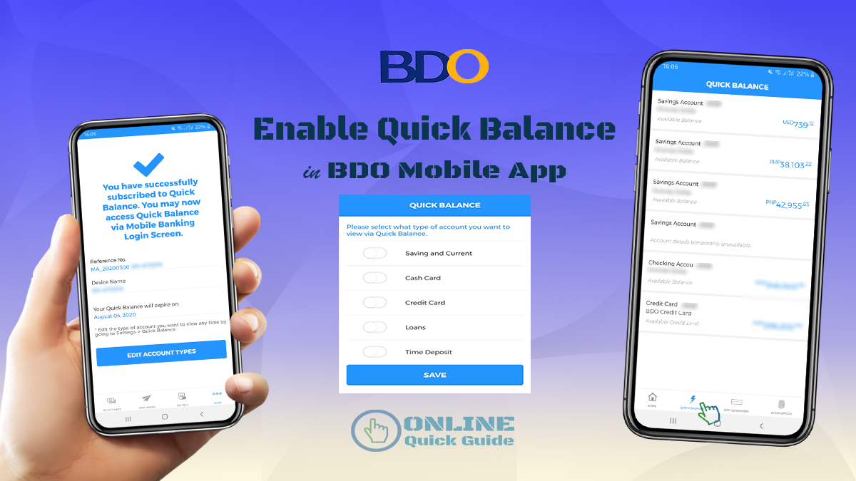 How to check if your bdo credit card is activated How To Enable Quick Balance In Bdo Mobile App Online Quick Guide