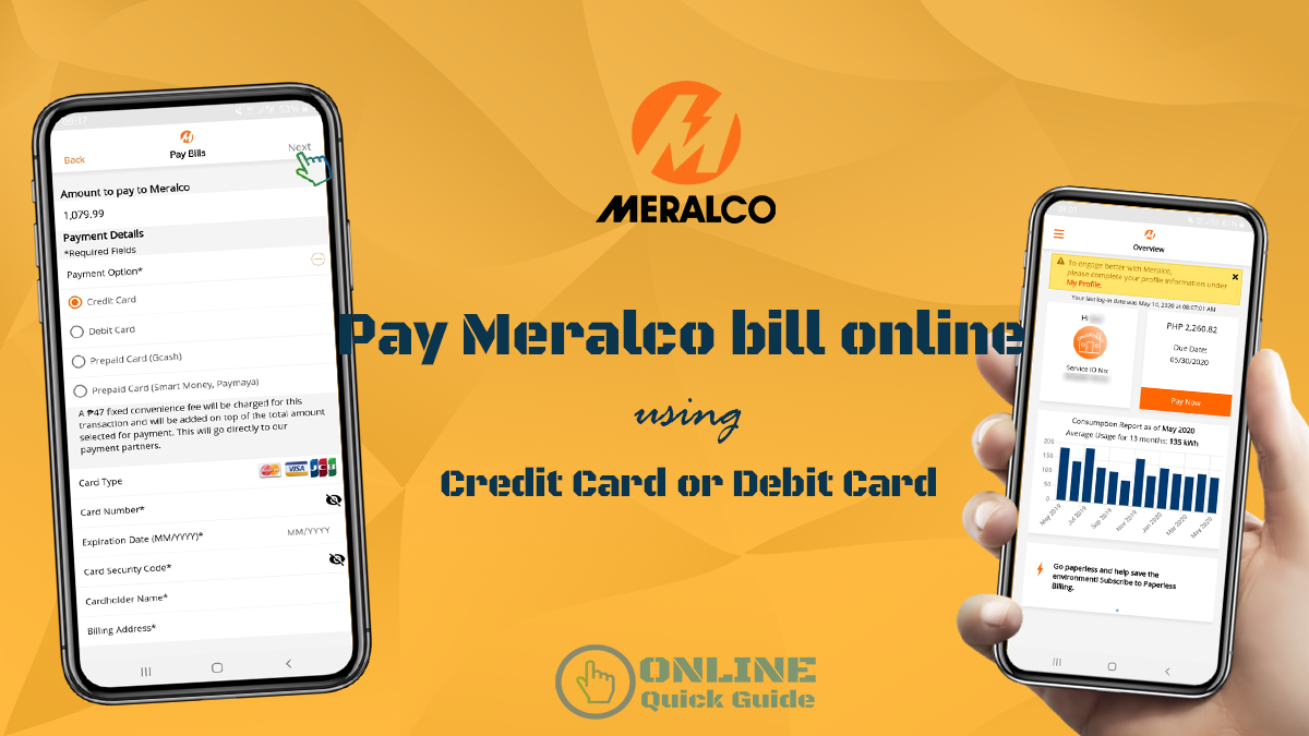 How To Pay Meralco Bill Online Using Credit Card Or Debit Card | Online ...