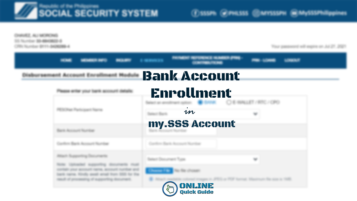 SSS Disbursement Account Enrollment : How to Enroll Bank Accounts 